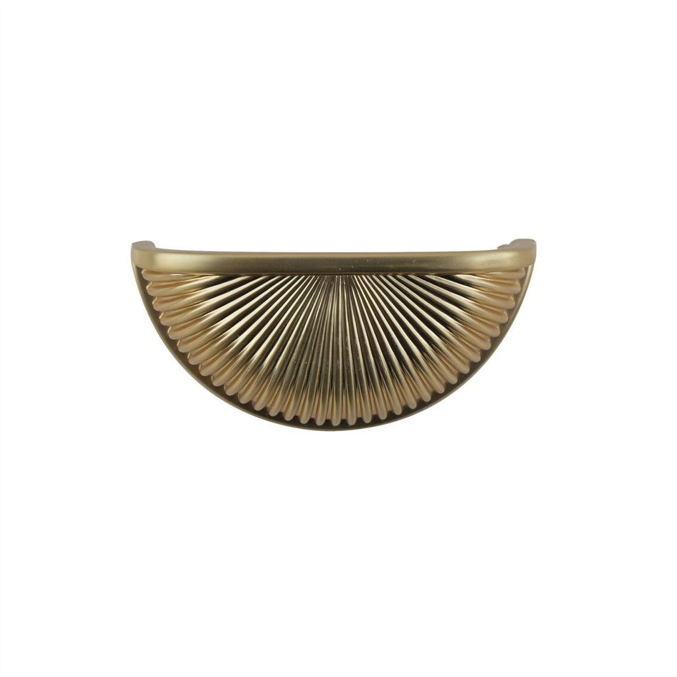 10 Pack Modern Chic Ribbed Handles 79mm Brushed Brass
