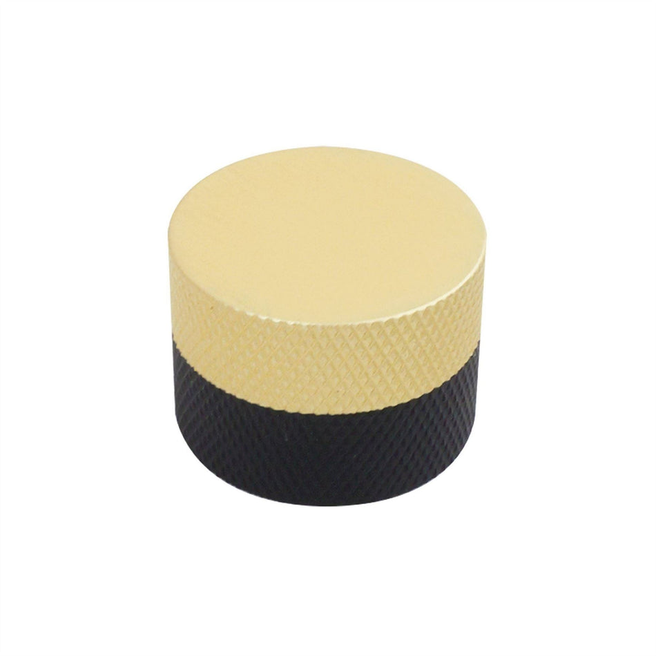 10 Pack Round Knurled Door Knobs 32mm Brushed Brass & Black