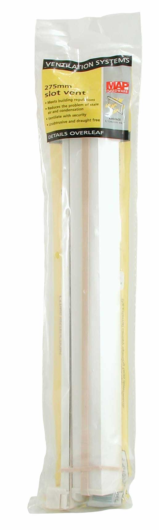 Aluminium Slot/Trickle Vent 275mm White