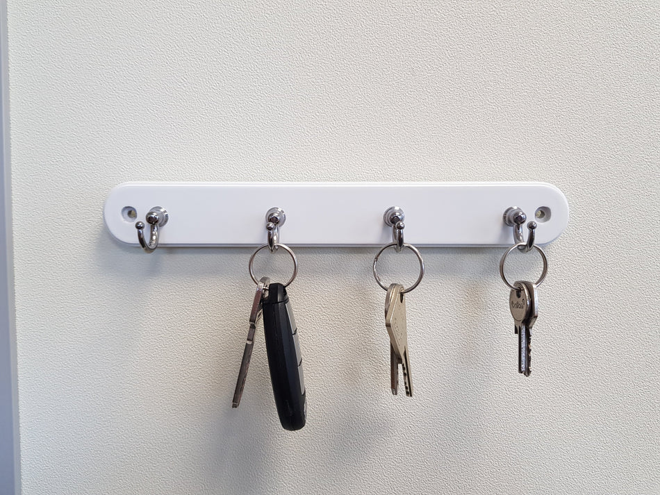 Keypak Key tidy  -  4 Chrome Hooks on White