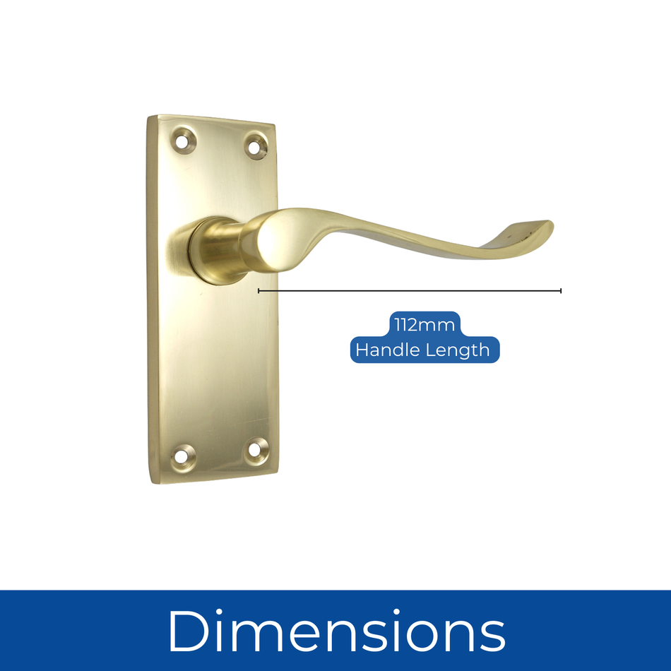 Victorian Door Handles 112mm 4 Inch Scroll Latch (1 Pair) - Brass