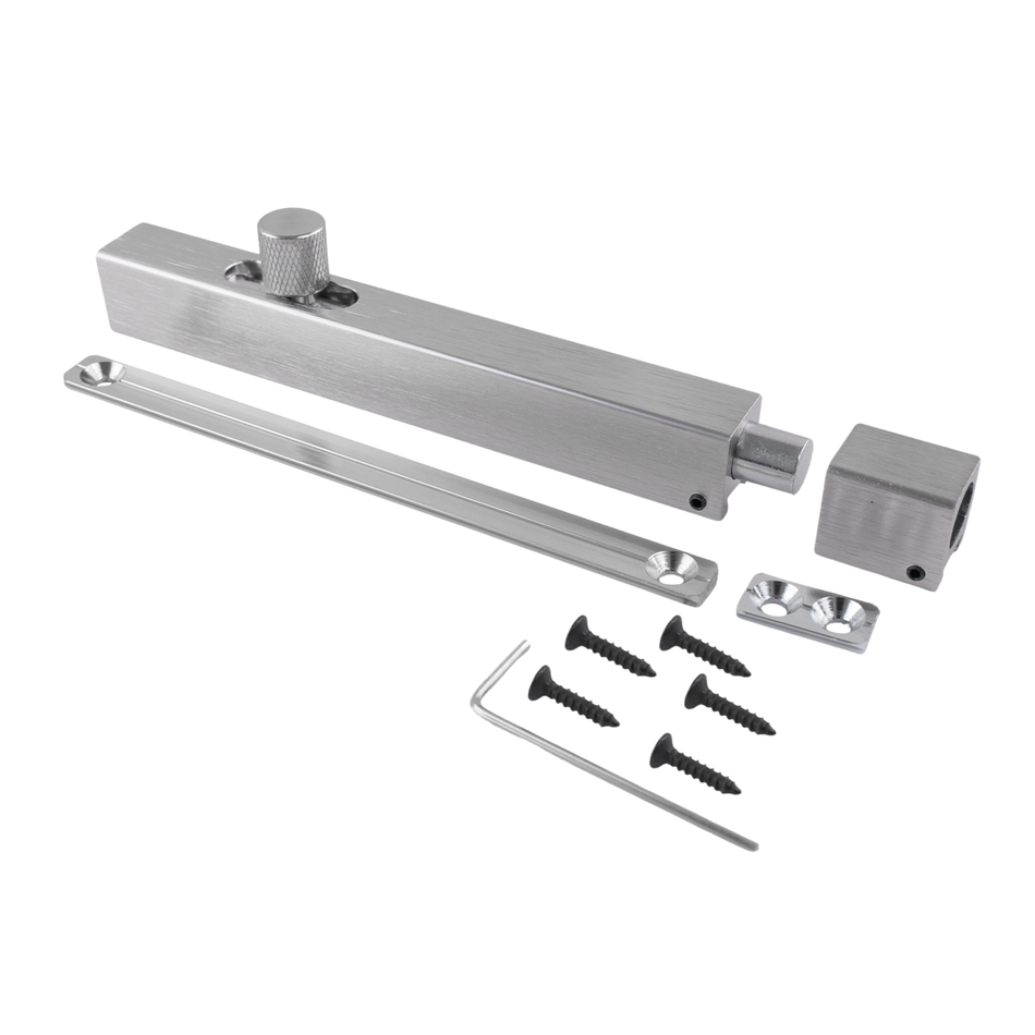 Modern Door Bolt 125mm Slide Barrel Lock Shed & Gate Door - Satin Nickel