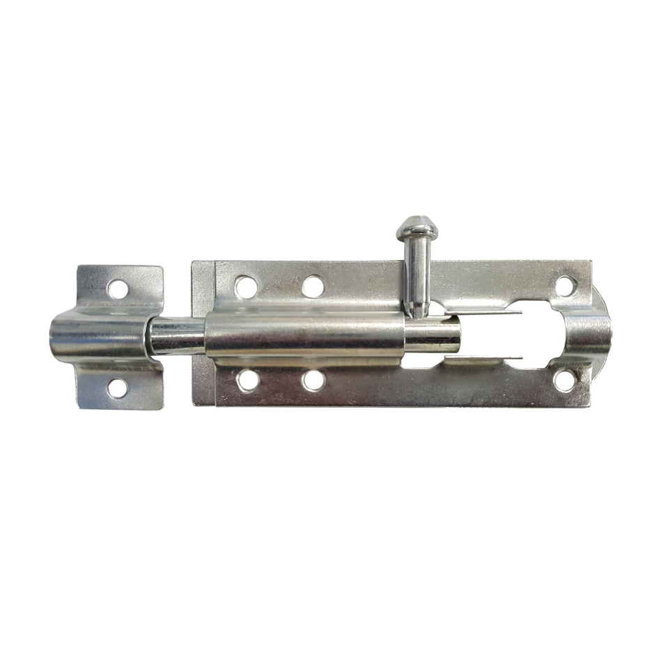 Garden Gate Shed Tower Bolt 4 Inch (100mm) Sliding Latch - Zinc Plated