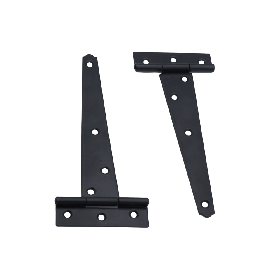 Tee Hinges 150mm Black Powder Coated Pair