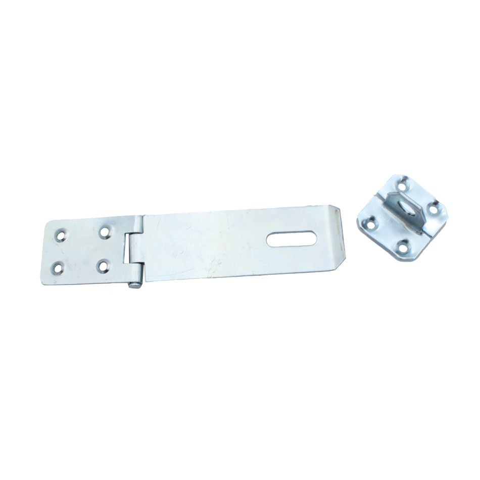 Safety Hasp & Staple 4.5 Inch (115mm) Gate, Shed & Cabinet Door Lock - Zinc Plated