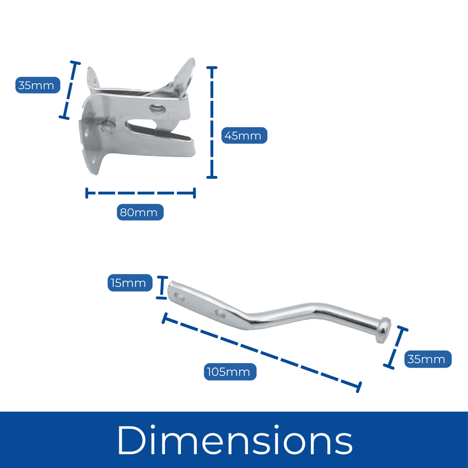 Auto Gate Latch 50mm Zinc Galvanised, Self Closing for Wooden Gates & Shed Doors