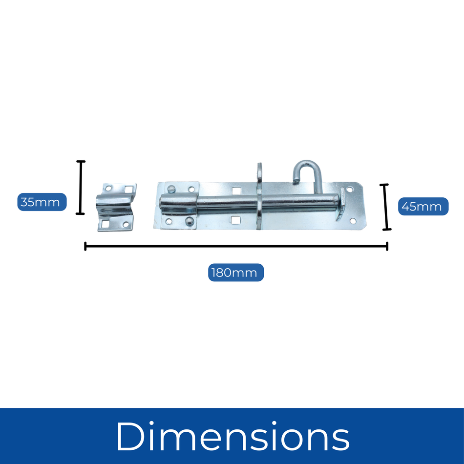 Brenton Padbolt 6 Inch (150mm) Sliding Gate & Door Lock - Zinc Plated