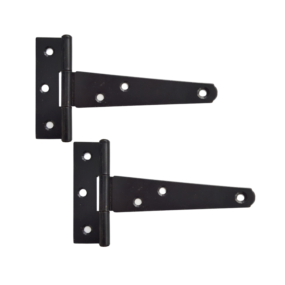 Tee Hinges 100mm Black Powder Coated Pair