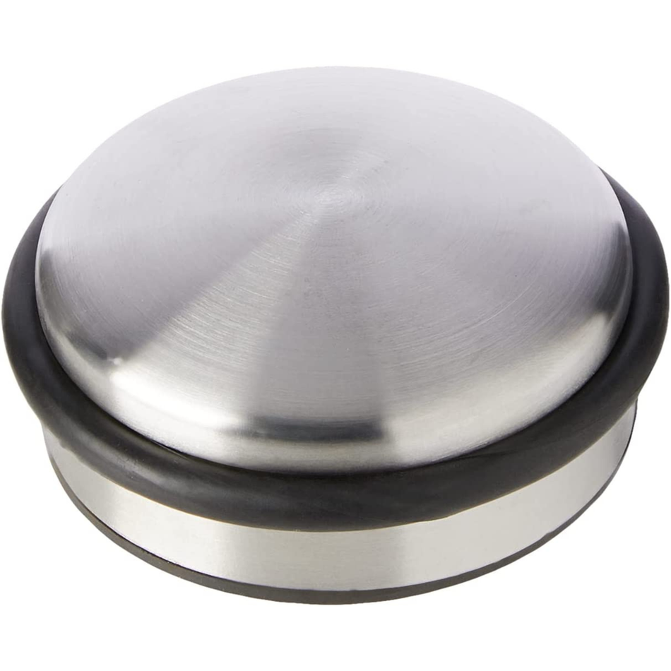 Heavy-Duty Door Weight with Bumper Rubber Buffer Ring - Satin Nickel 10cm 1.2kg
