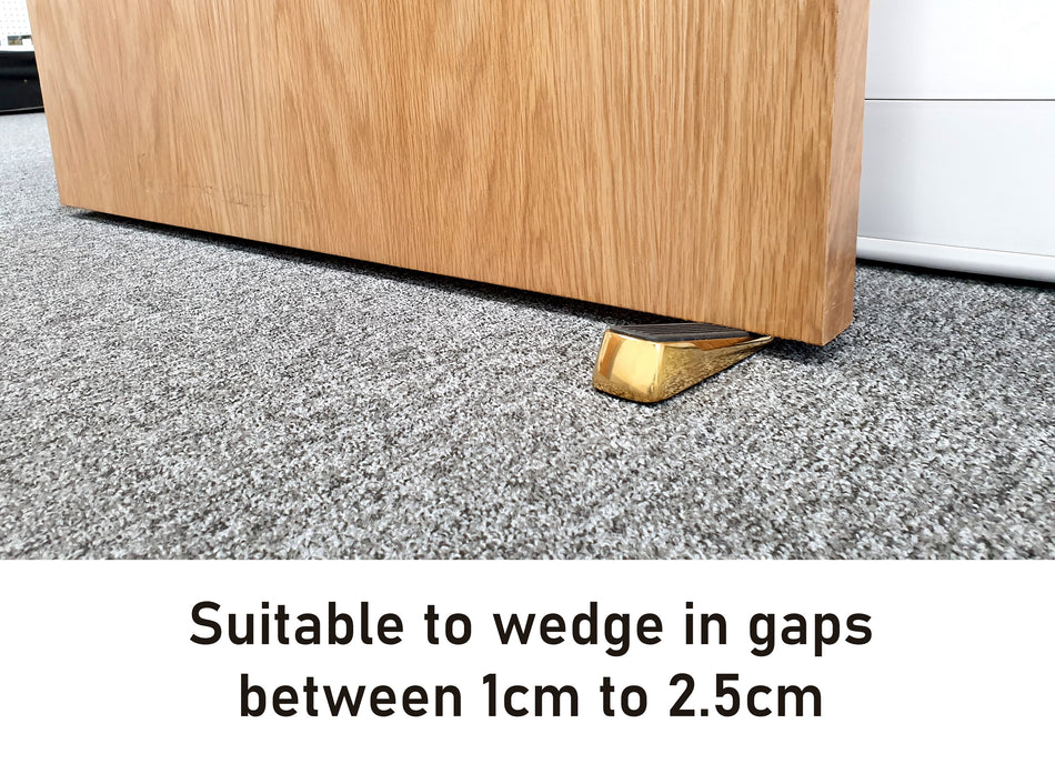 Door Wedge Large Polished Brass PK1