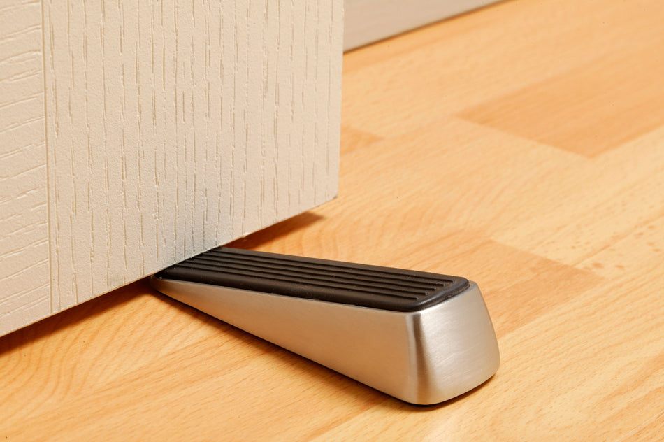Door Wedge Large Polished Satin Nickel PK1