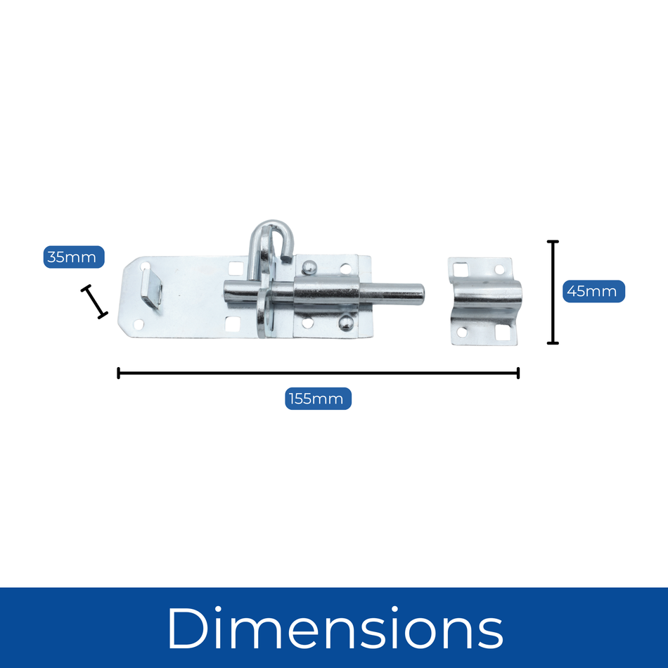 Brenton Padbolt 4 Inch (100mm) Sliding Gate & Door Lock - Zinc Plated