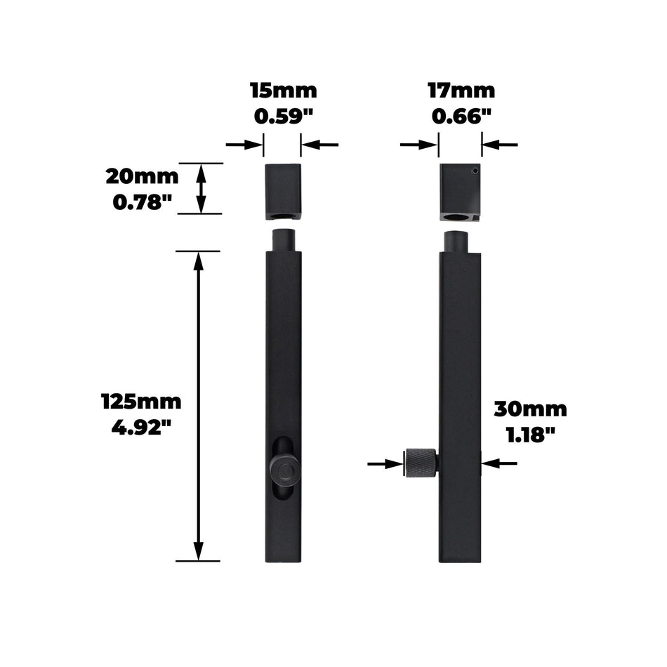 Modern Door Bolt 125mm Slide Barrel Lock Shed & Gate Door - Black