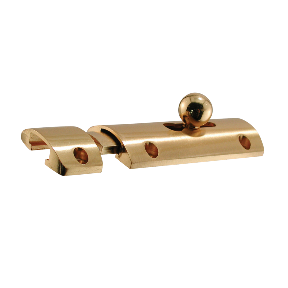 Convex Door Bolt 76mm 1 Pack - Polished Brass