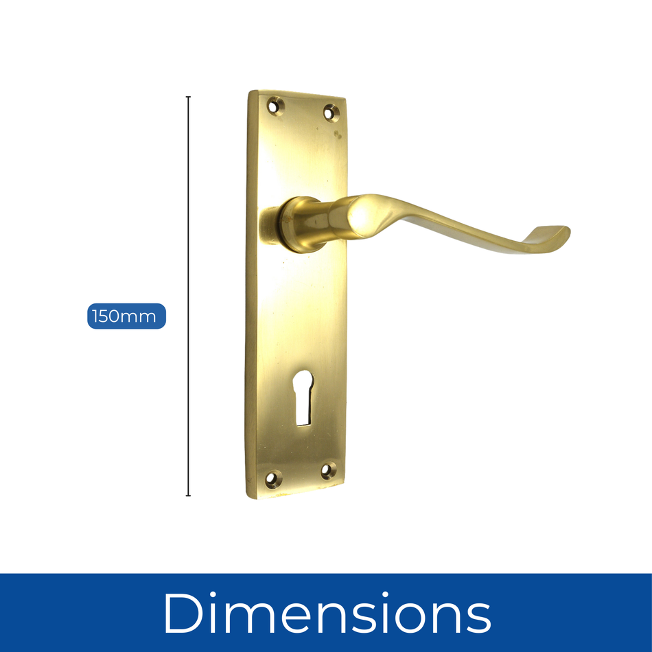 Scroll Lever Door Handles 150mm - Polished Brass (1 Pair)