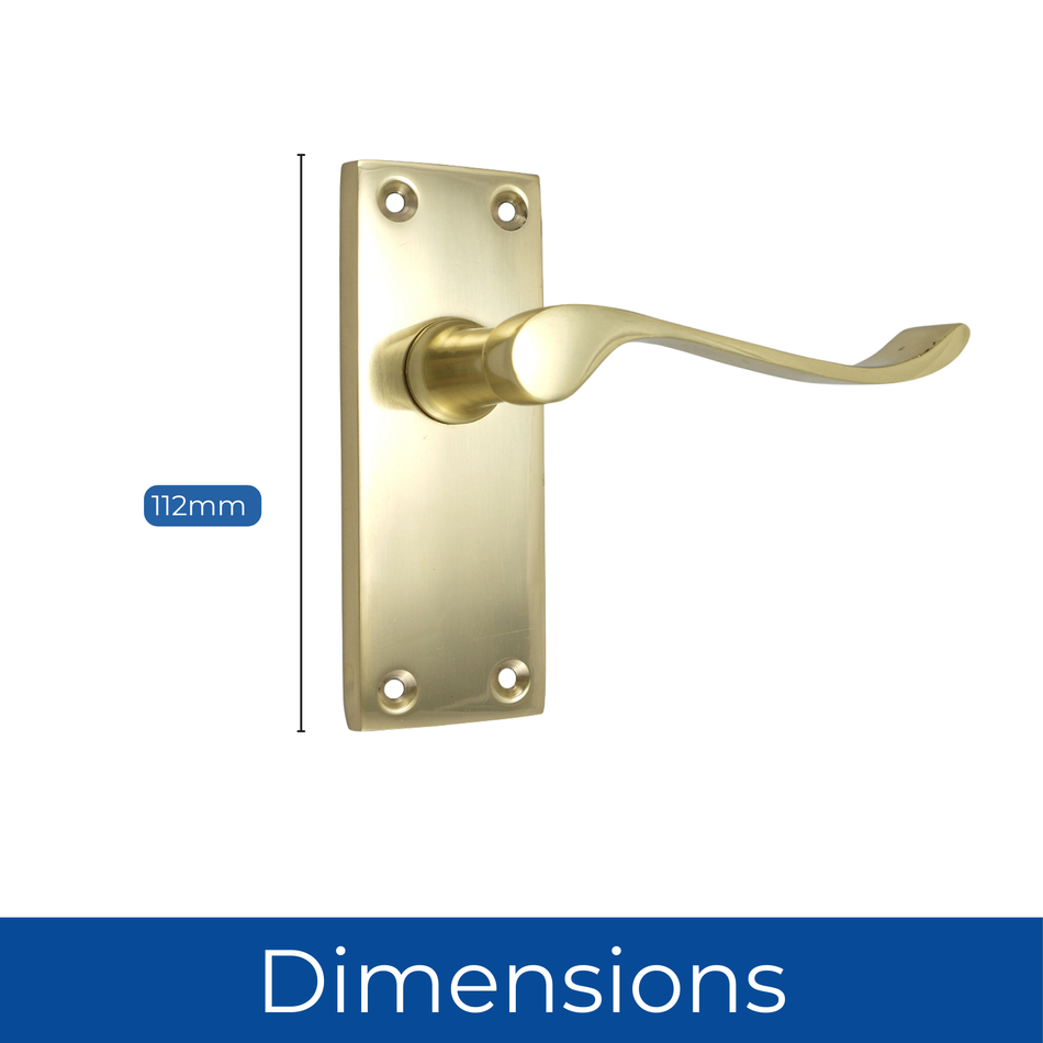 Scroll Tubular Latch Door Handles Victorian 112mm 4 Inch Brass (1 Pair)