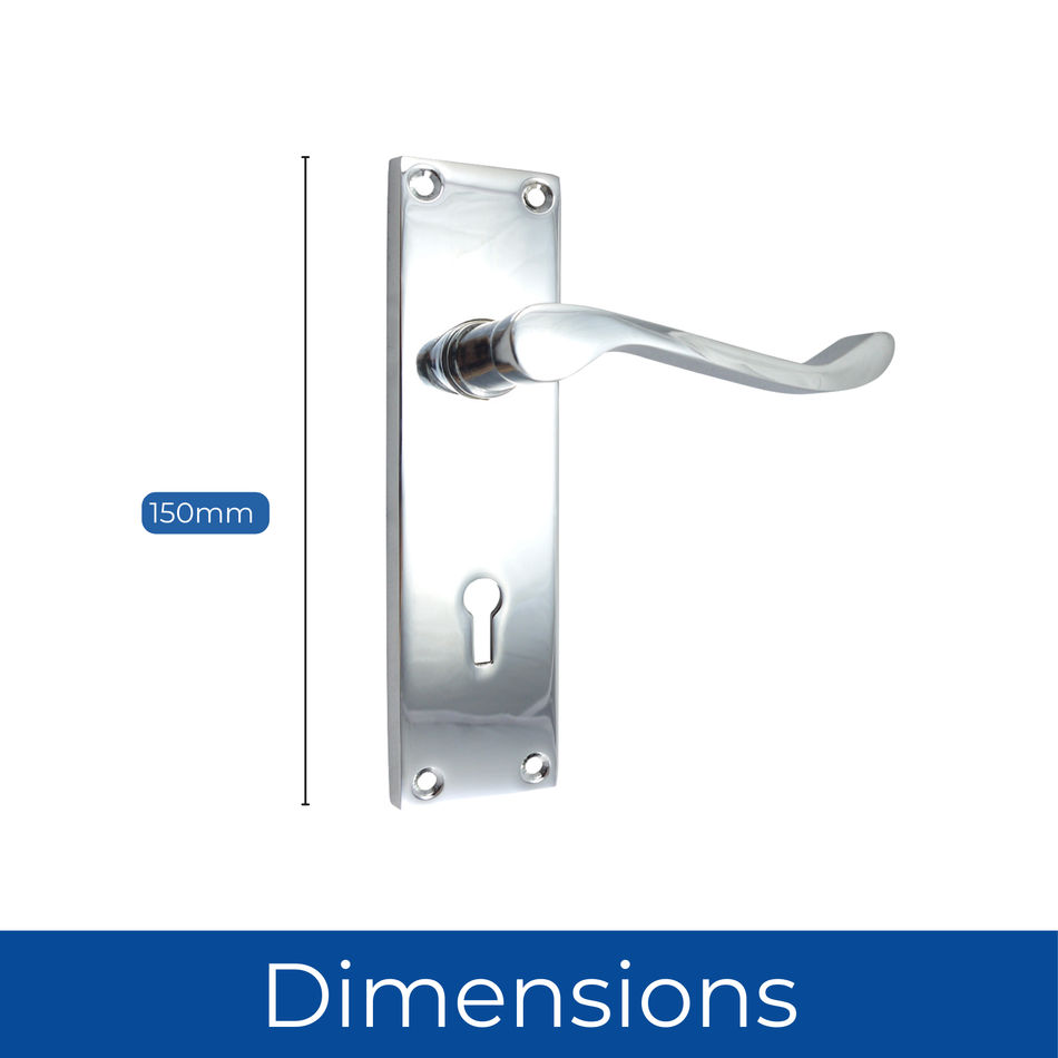 Scroll Lever Door Handles 150mm - Polished Chrome (1 Pair)