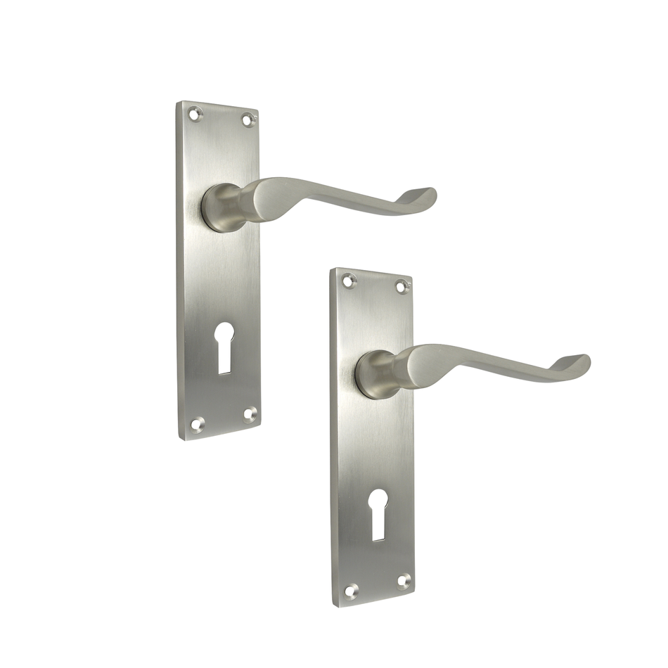 Scroll Lever Door Handles 150mm - Satin Chrome (1 Pair)