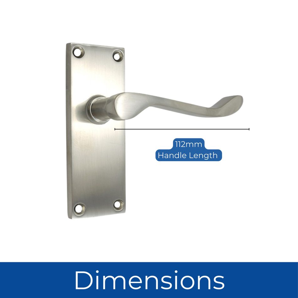 Victorian Door Handles 112mm 4 Inch Scroll Latch (1 Pair) - Satin Chrome