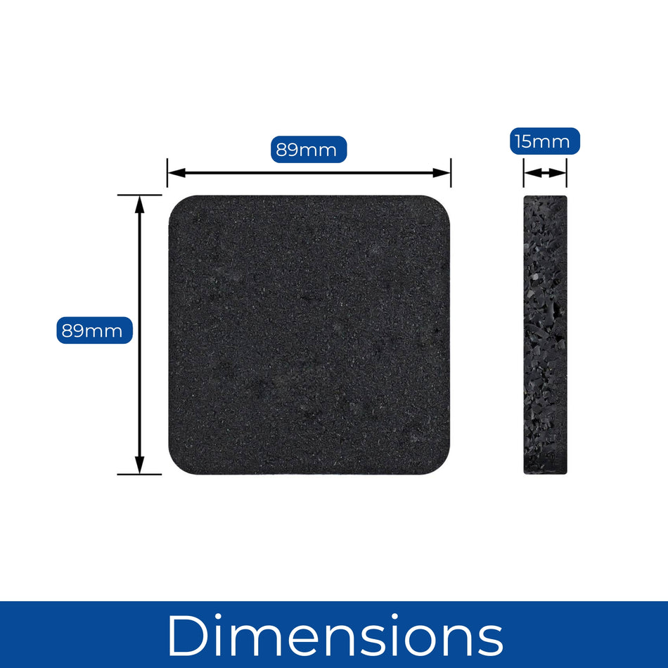 Washing Machine Anti Vibration Pads Rubber Feet 89x89x15mm Pack of 4