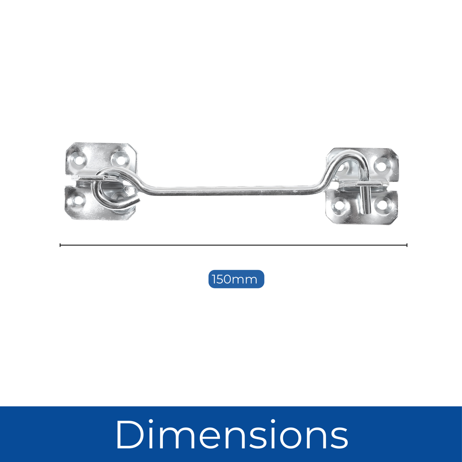Wire Cabin Hook Eye Latch 6 Inch (150mm) Gate & Door Lock - Black