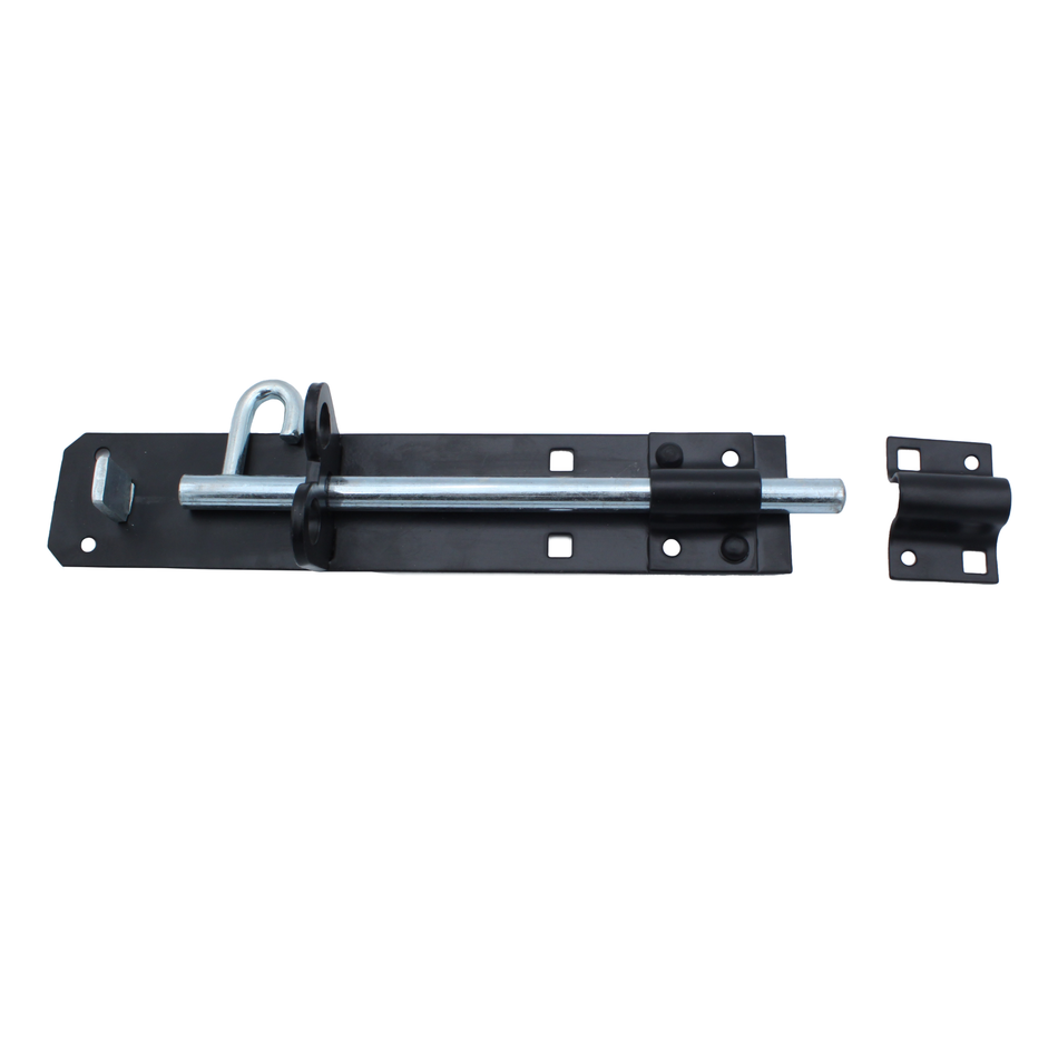 Brenton Padbolt 8 Inch (200mm) Sliding Gate & Door Lock - Black