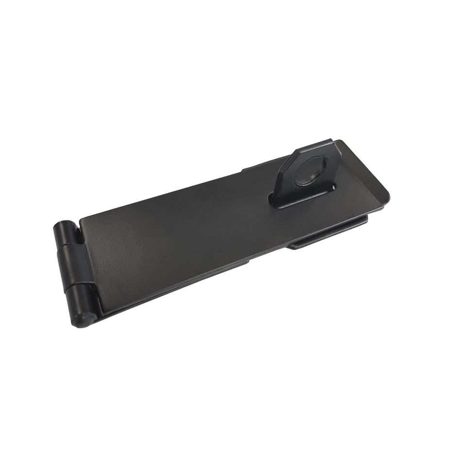 Safety Hasp & Staple 4.5 Inch (115mm) Gate, Shed & Cabinet Door Lock - Black
