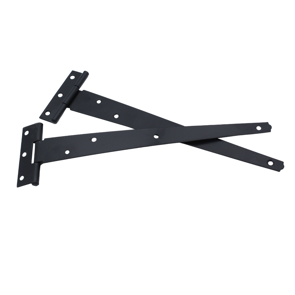 Tee Hinges 250mm Black Powder Coated Pair