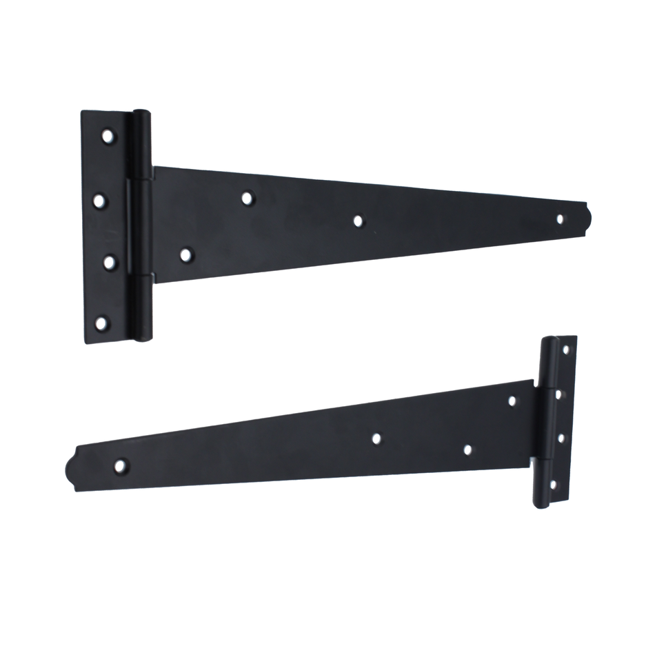 Tee Hinges 350mm Black Powder Coated Pair