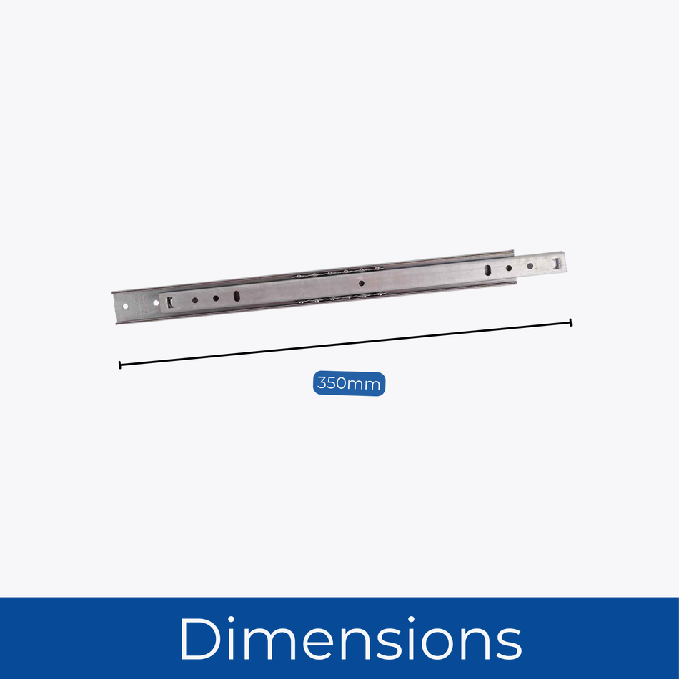 Ball Bearing Drawer Runners 35cm - Zinc Plated (2 Pack)