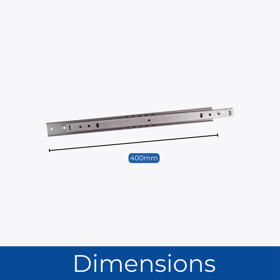 Ball Bearing Drawer Runners 40cm - Zinc Plated (2 Pack)