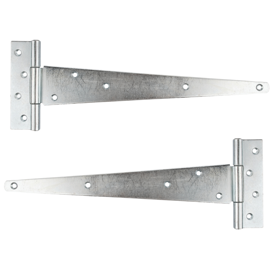 Heavy Duty Zinc Tee Hinges with Screws - 400mm (16 Inch) Pack of 2
