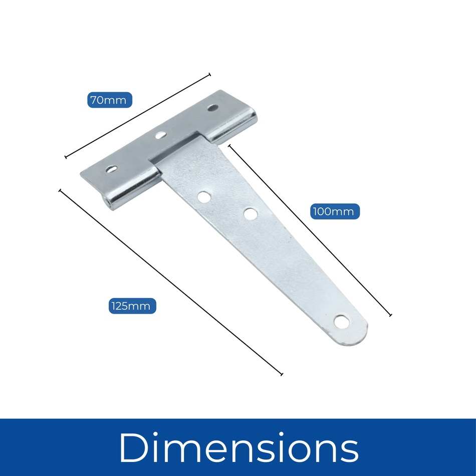 Tee Hinges 100mm Zinc Plated Pair