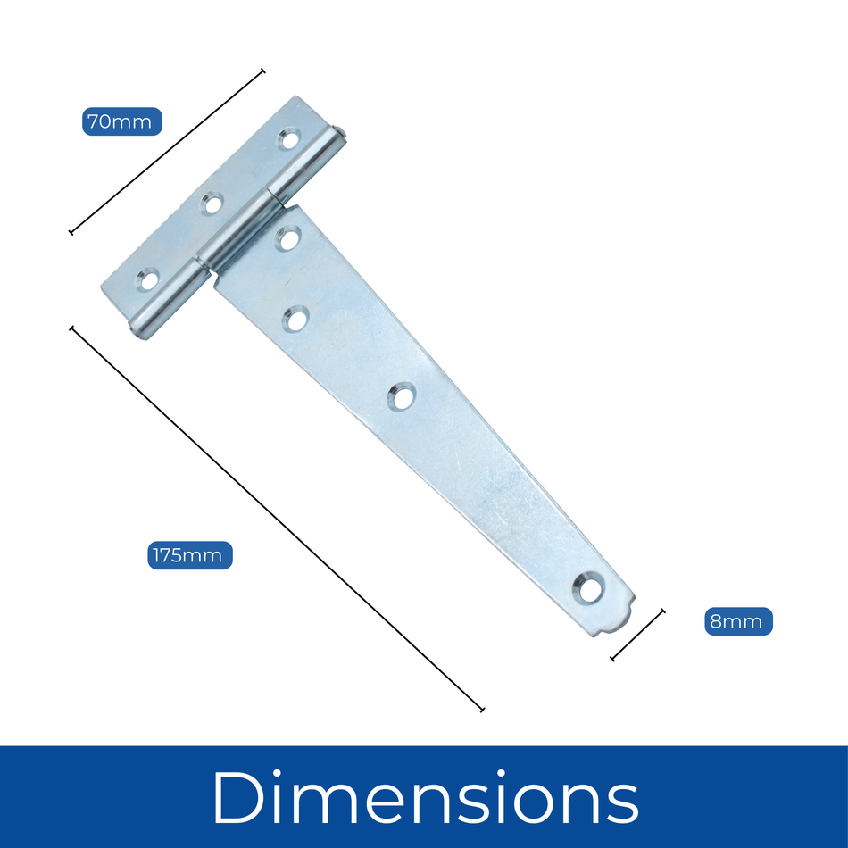 Tee Hinges 150mm Zinc Plated Pair