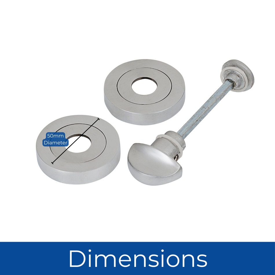 Bathroom Door Thumb Turn Lock and Release Lock 50mm - Chrome