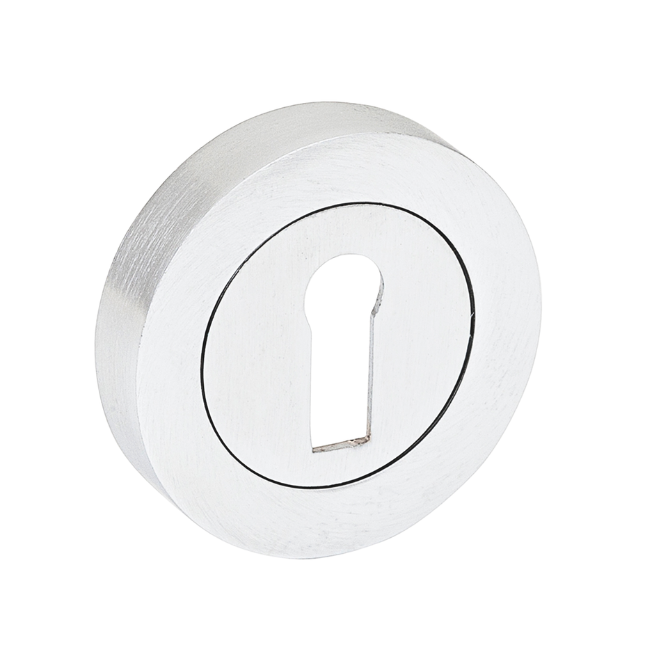 Escutcheon Keyhole Cover Key Profile Lock Set - Chrome
