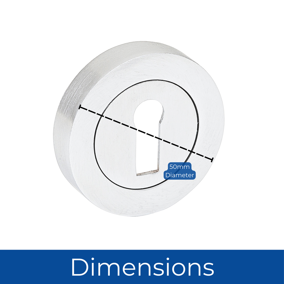 Escutcheon Keyhole Cover Key Profile Lock Set - Chrome