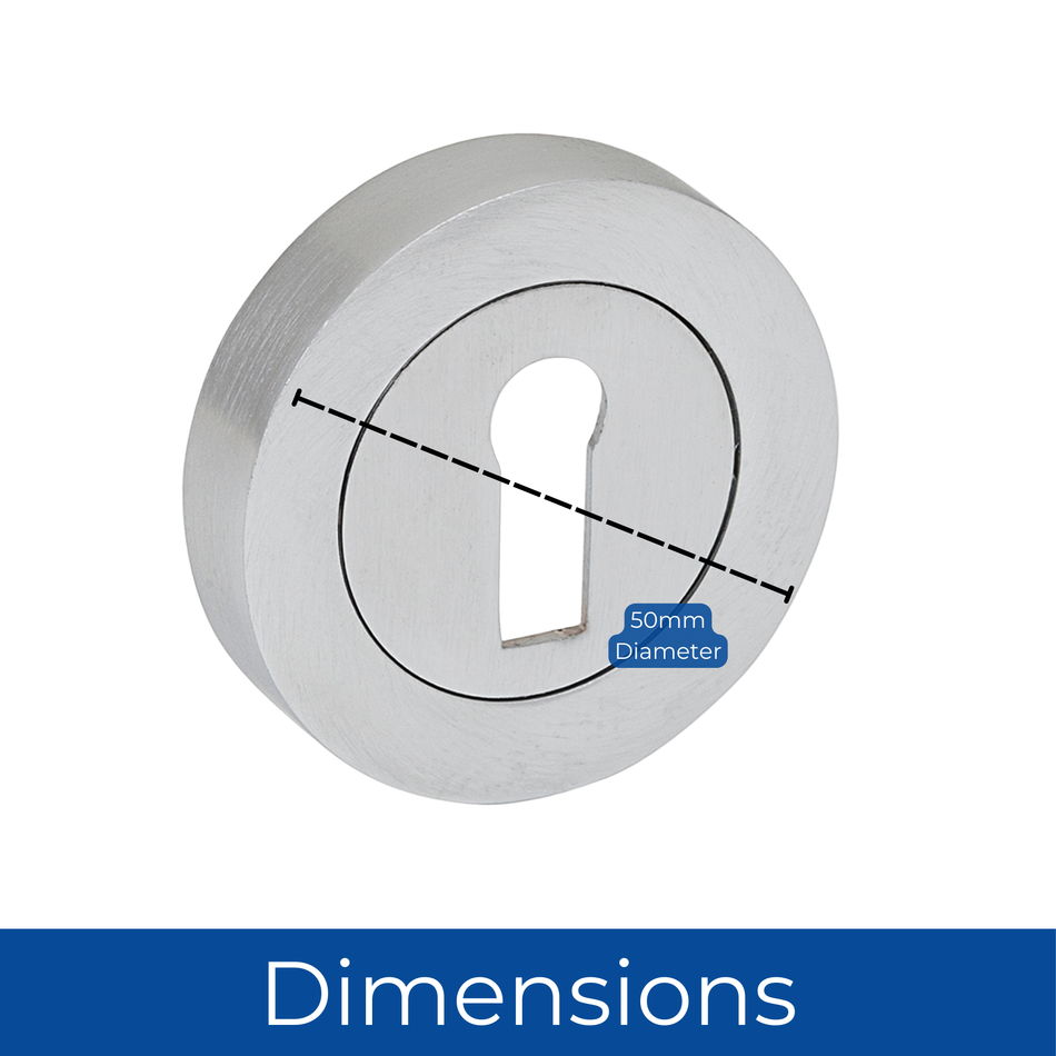Escutcheon Keyhole Cover Key Profile Lock Set - Satin Chrome