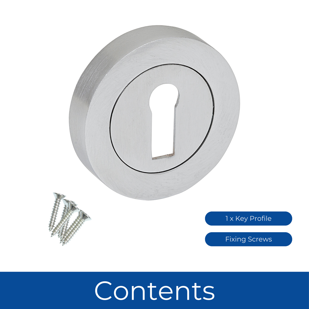 Escutcheon Keyhole Cover Key Profile Lock Set - Satin Chrome – Select ...