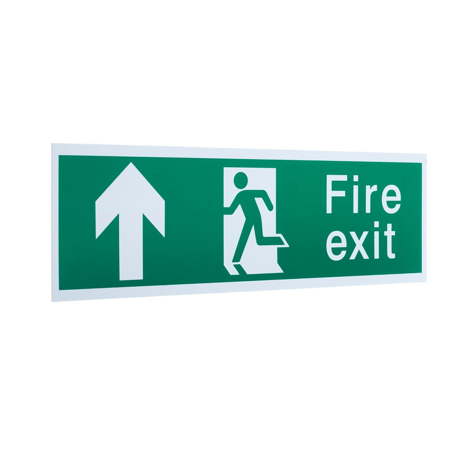 Fire Exit Sign Arrow Up Pack of 1 - 400 x 125mm