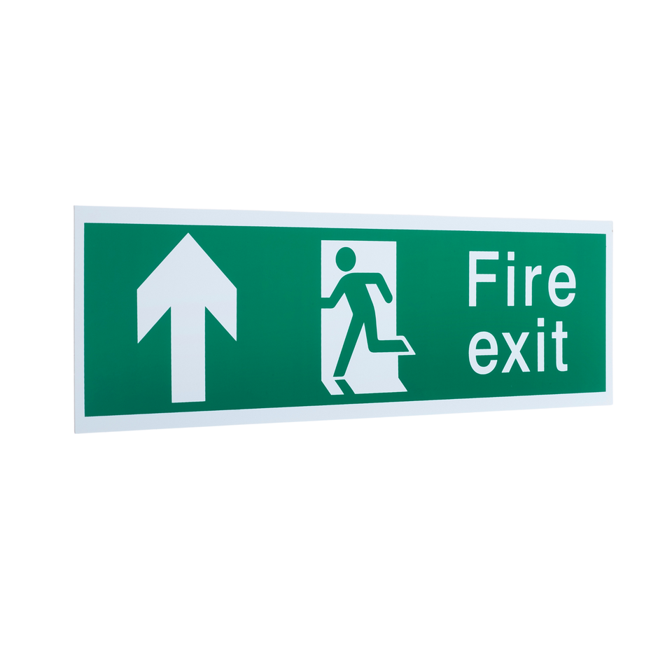 Fire Exit Sign Arrow Up Pack of 1 - 400 x 125mm