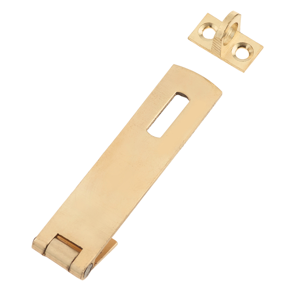 Polished Brass Hasp & Staple Lock (75mm) – Includes Installation Kit
