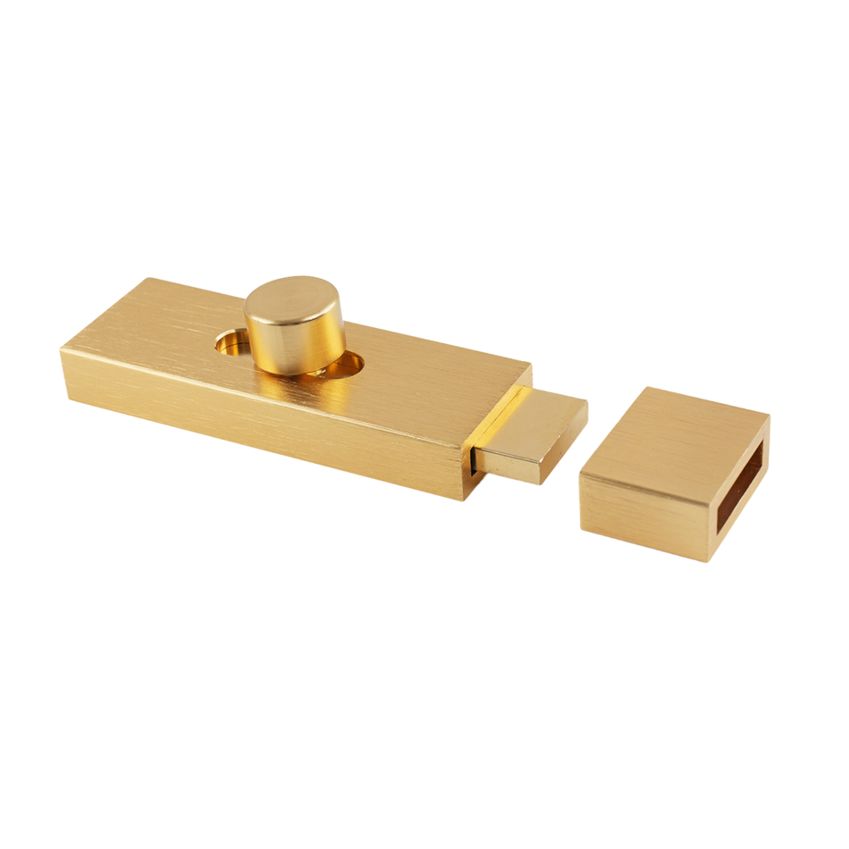Modern Door Bolt 75mm Brushed Brass Slide Barrel Lock Latch Shed Toilet