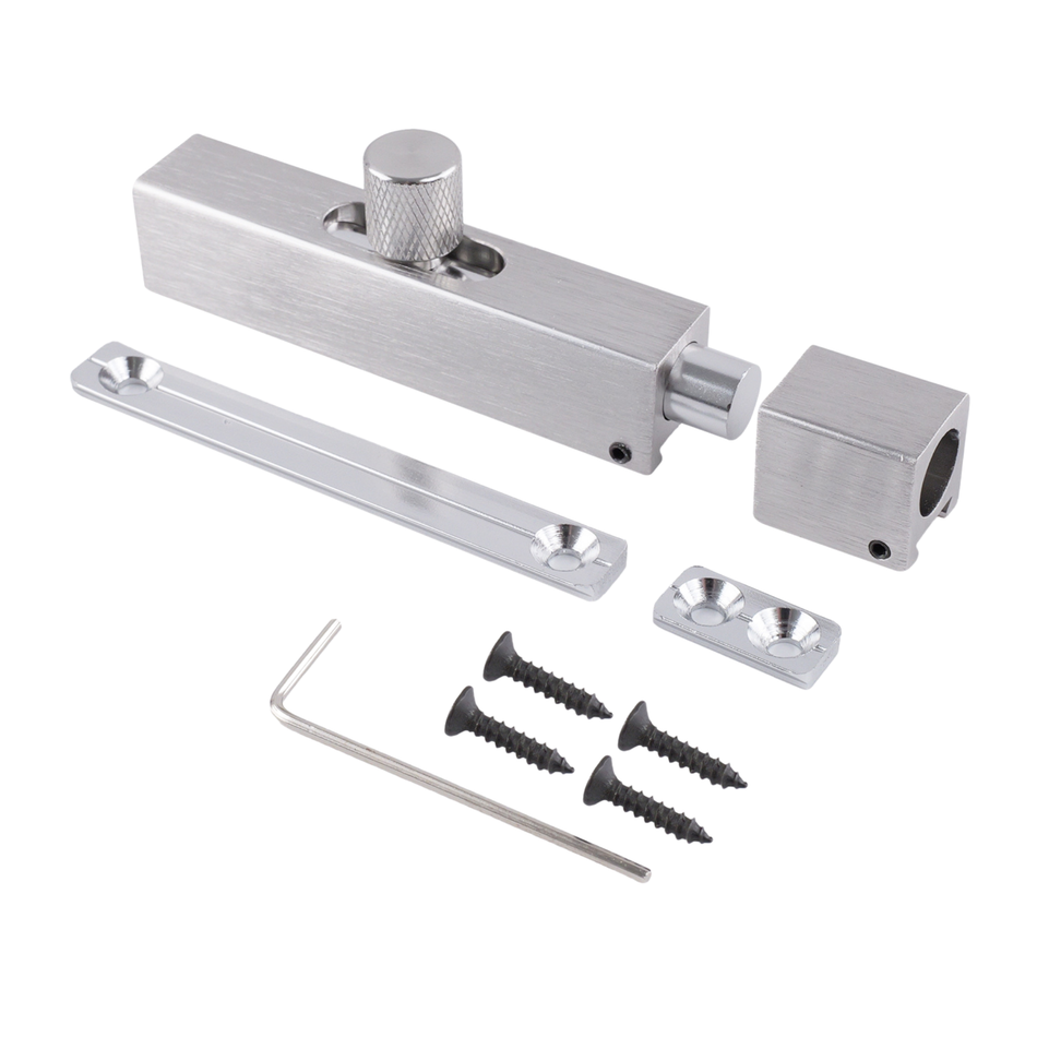 Modern Door Bolt 75mm Slide Barrel Lock Shed & Bathroom Door - Satin Nickel