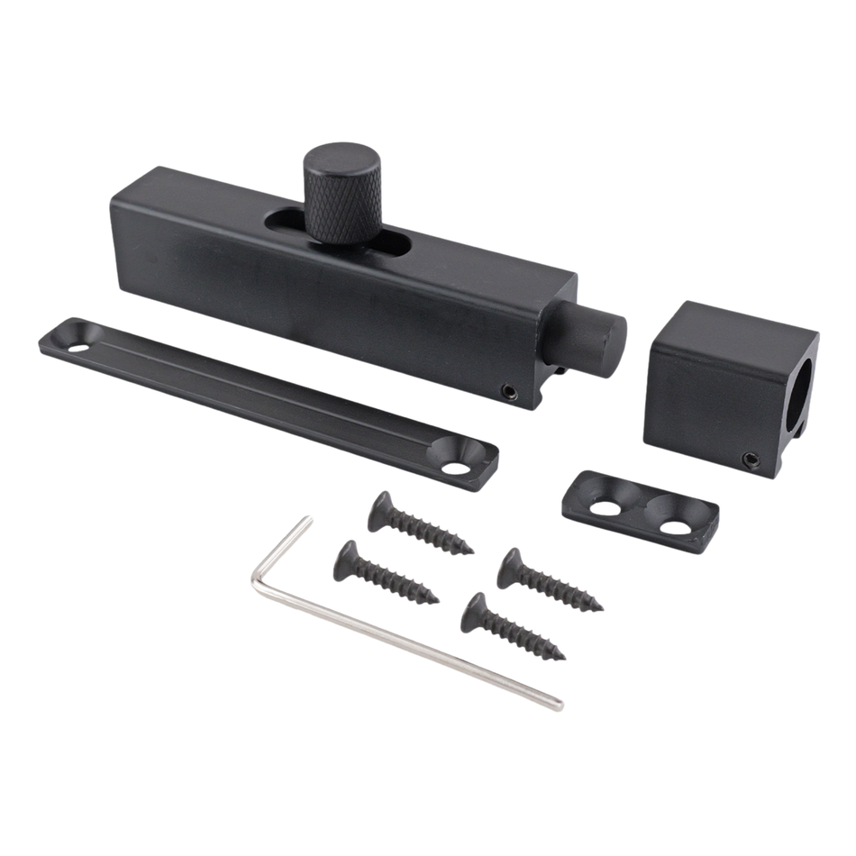 Modern Door Bolt 75mm Slide Barrel Lock Shed & Gate Door - Black
