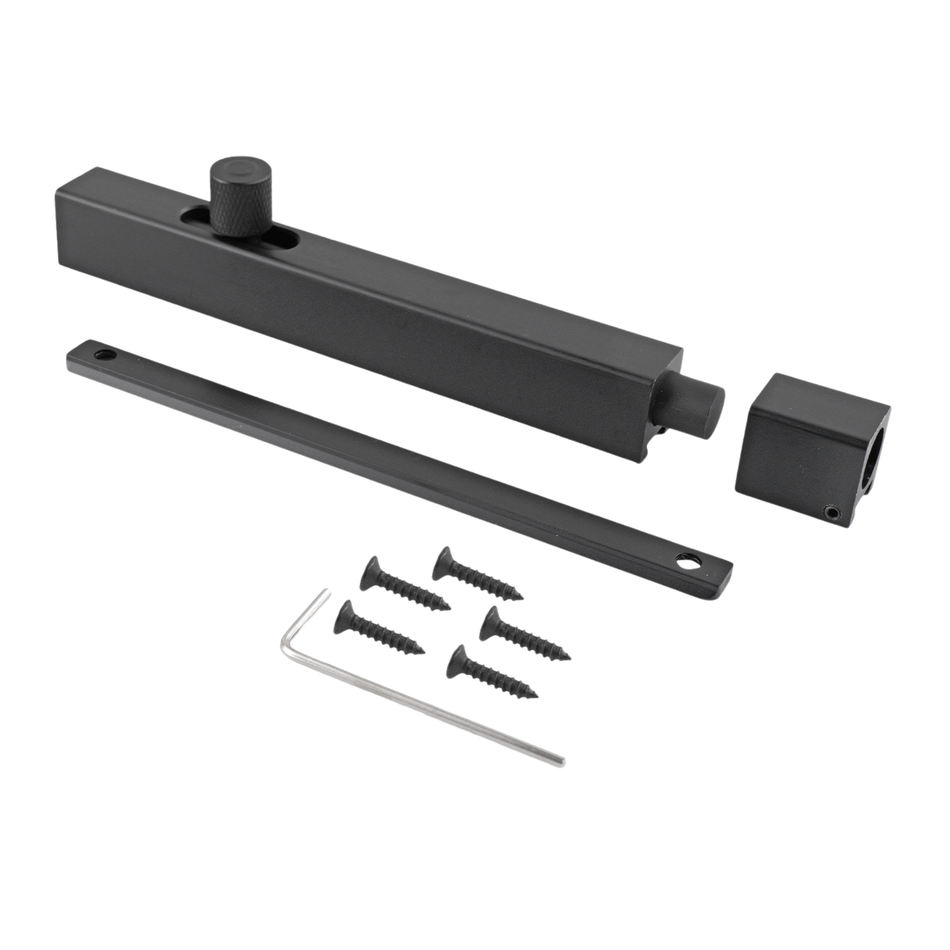 Modern Door Bolt 125mm Slide Barrel Lock Shed & Gate Door - Black