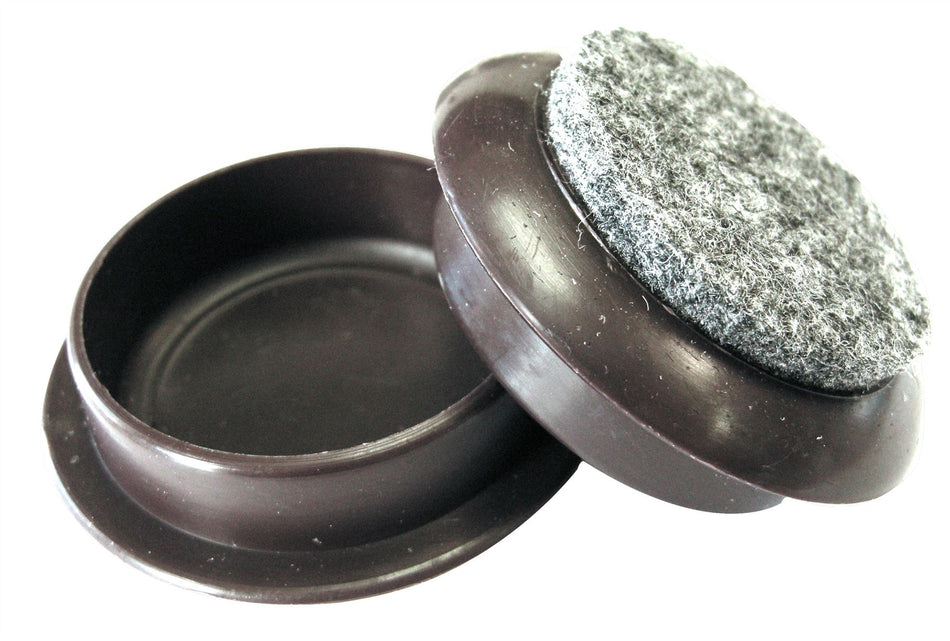 Furniture Castor Cups 44mm Felt Base Brown