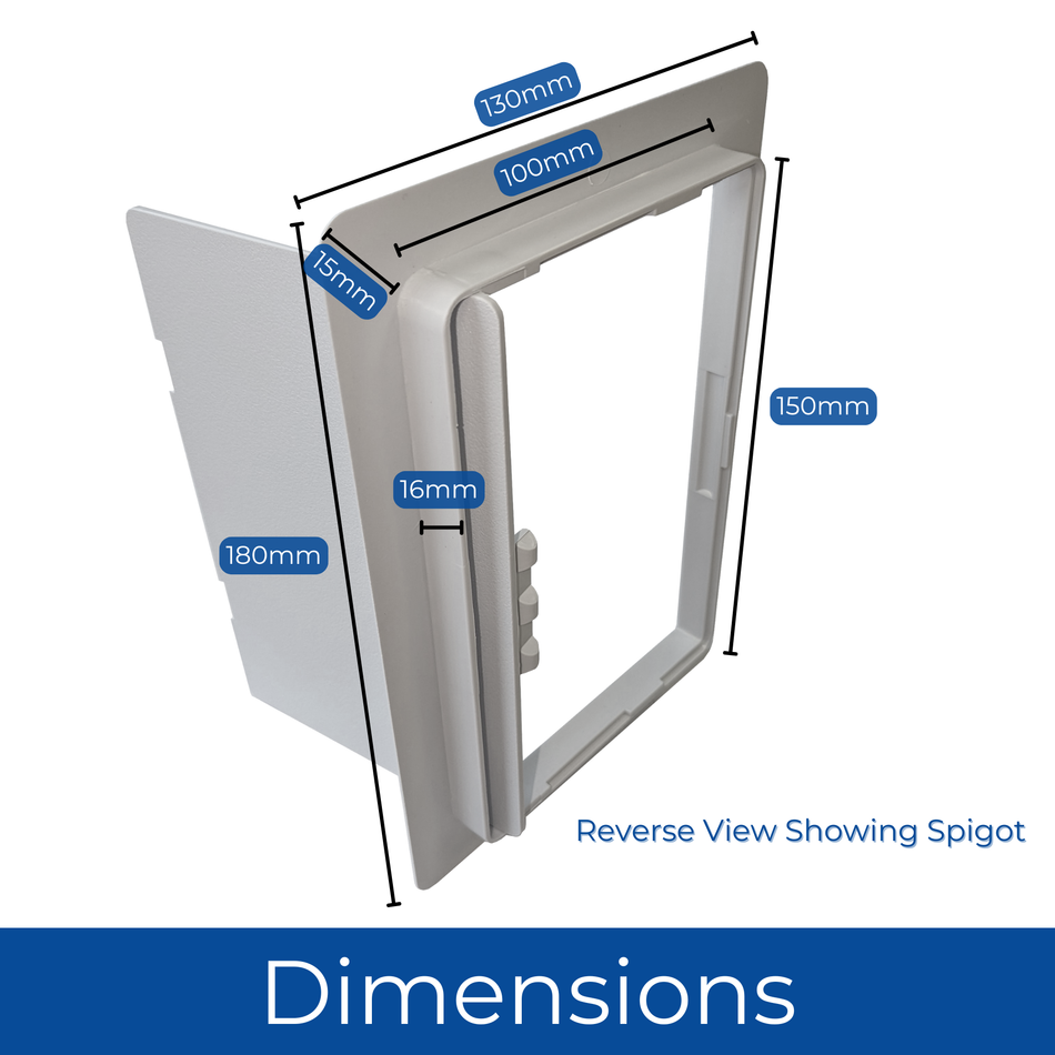 White Plastic Access Panel - 100 x 150 mm