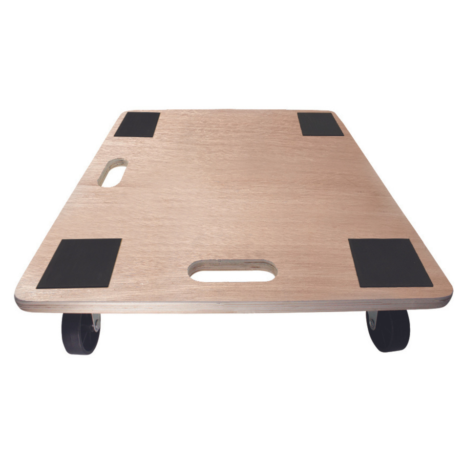 Large Platform Wooden Dolly With Grip Pads - Heavy-Duty Anti-Slip 180kg Load Capacity 59x49cm