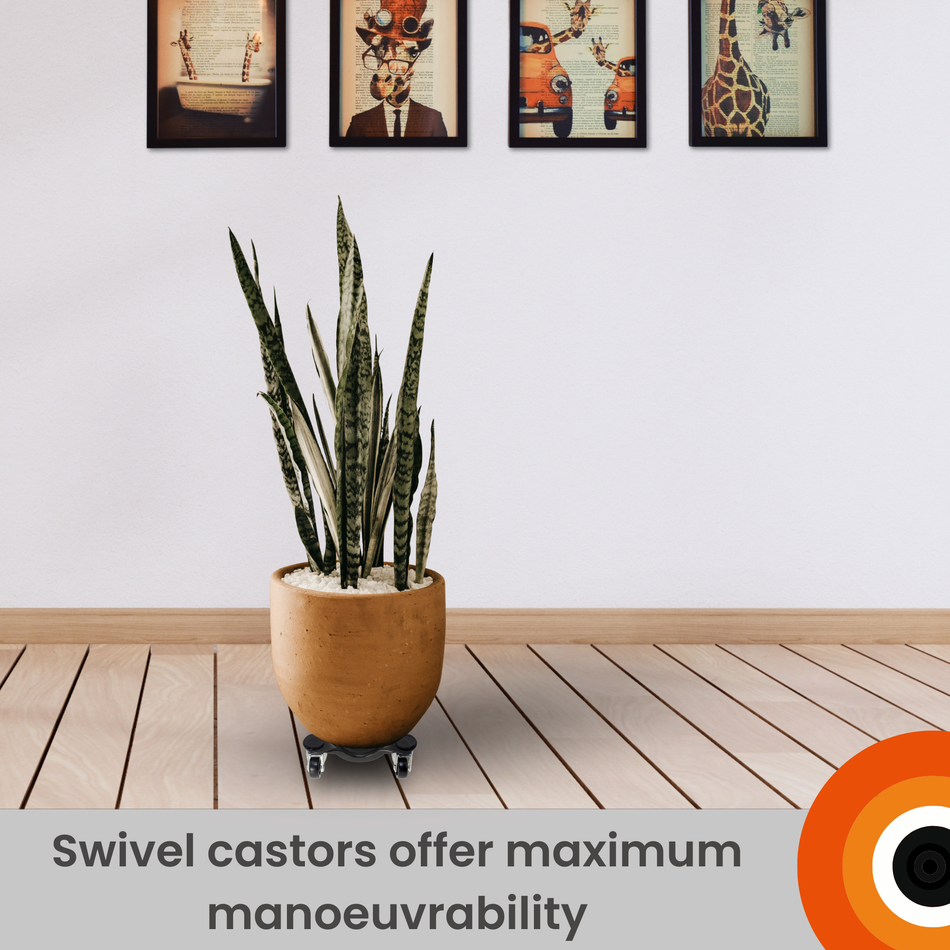 Tri Castor Dolly - 150x150mm, 90kg Load Capacity, Metal Frame